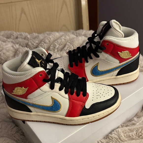 Nike Multicolor Air Jordan 1 High-Top Sneakers with box US SZ 5 - Picture 3 of 12